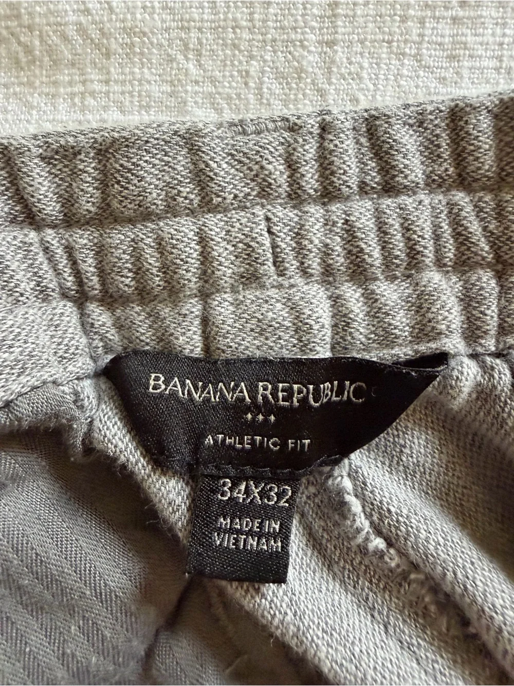Banana Republic Light Gray Men's linen -Cotton Blend Trousers